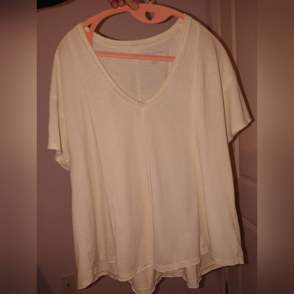 Women's Cream V-Neck Top Cropped Top - Picture 6 of 14